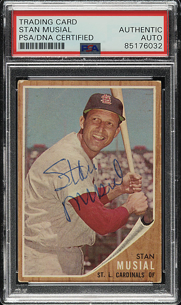 Signed 1962 Topps #50 Stan Musial - PSA/DNA