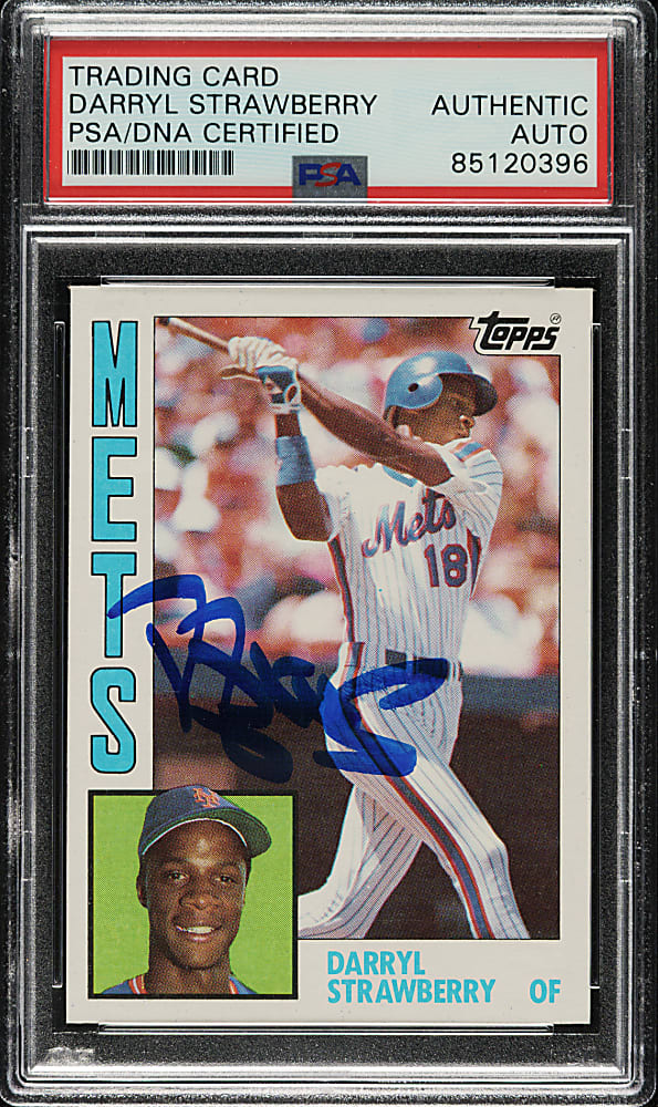 Signed 1984 Topps #182 Darryl Strawberry Rookie - PSA/DNA