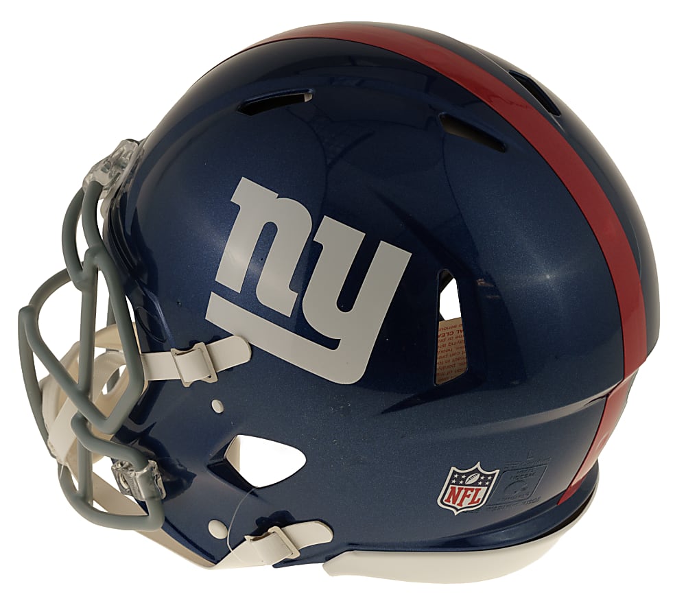 Phil Simms Signed New York Giants Full-Size Helmet with "SB XXI M.V.P." Inscription - Beckett