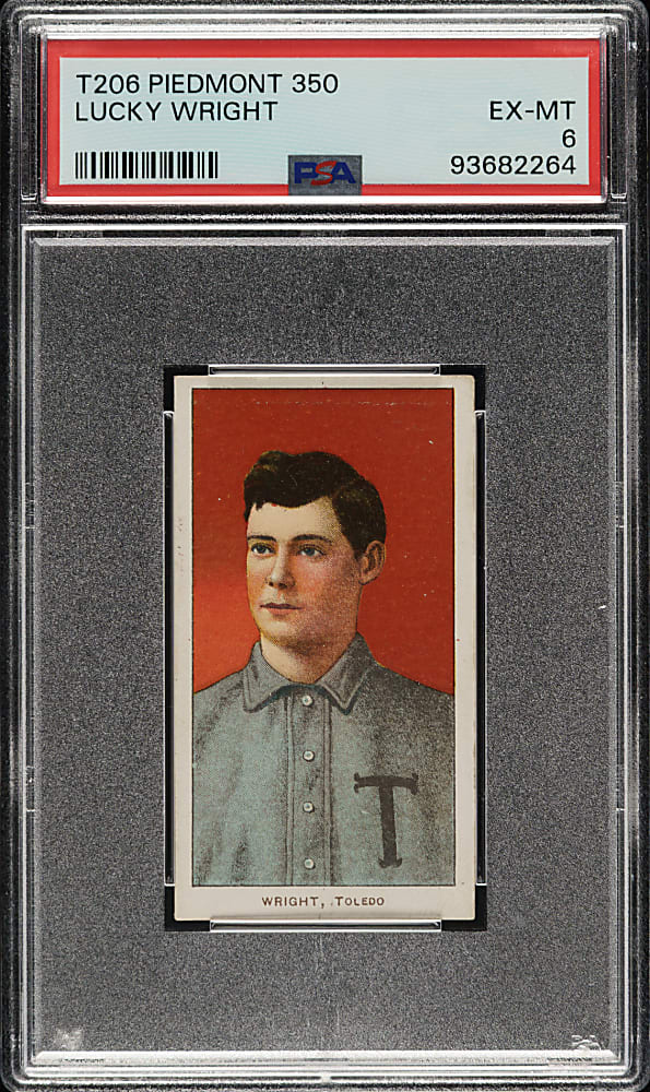 1909-1911 T206 White Border Lucky Wright PSA EX-MT 6