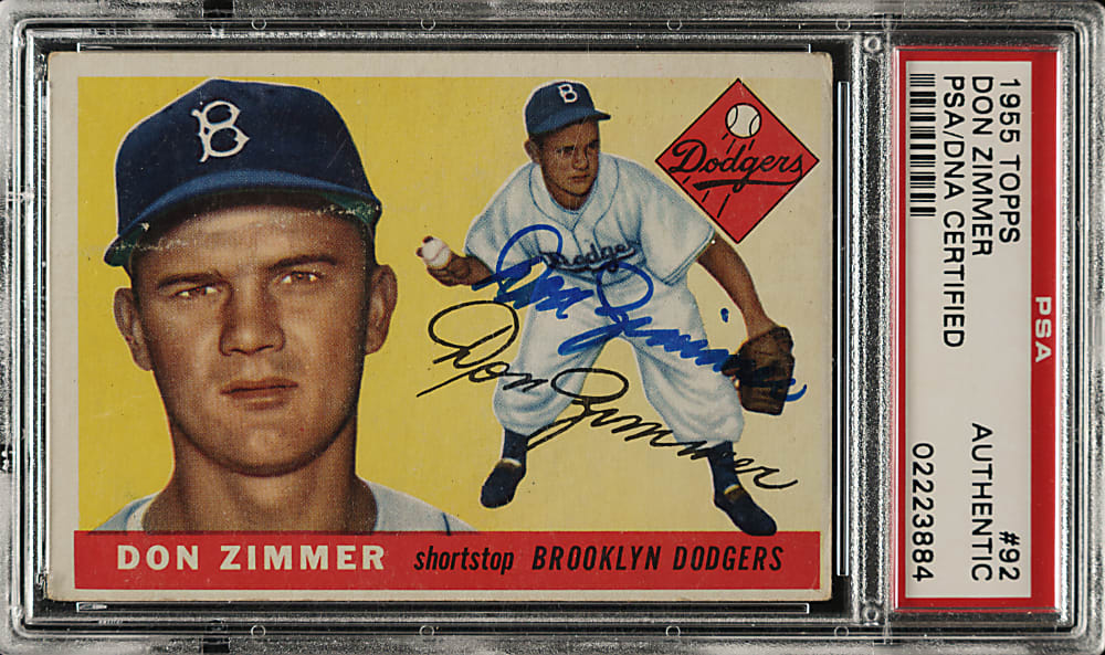 Signed 1955 Topps #92 Don Zimmer Rookie - PSA/DNA