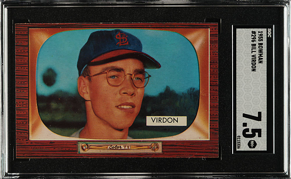1955 Bowman #296 Bill Virdon SGC NM+ 7.5