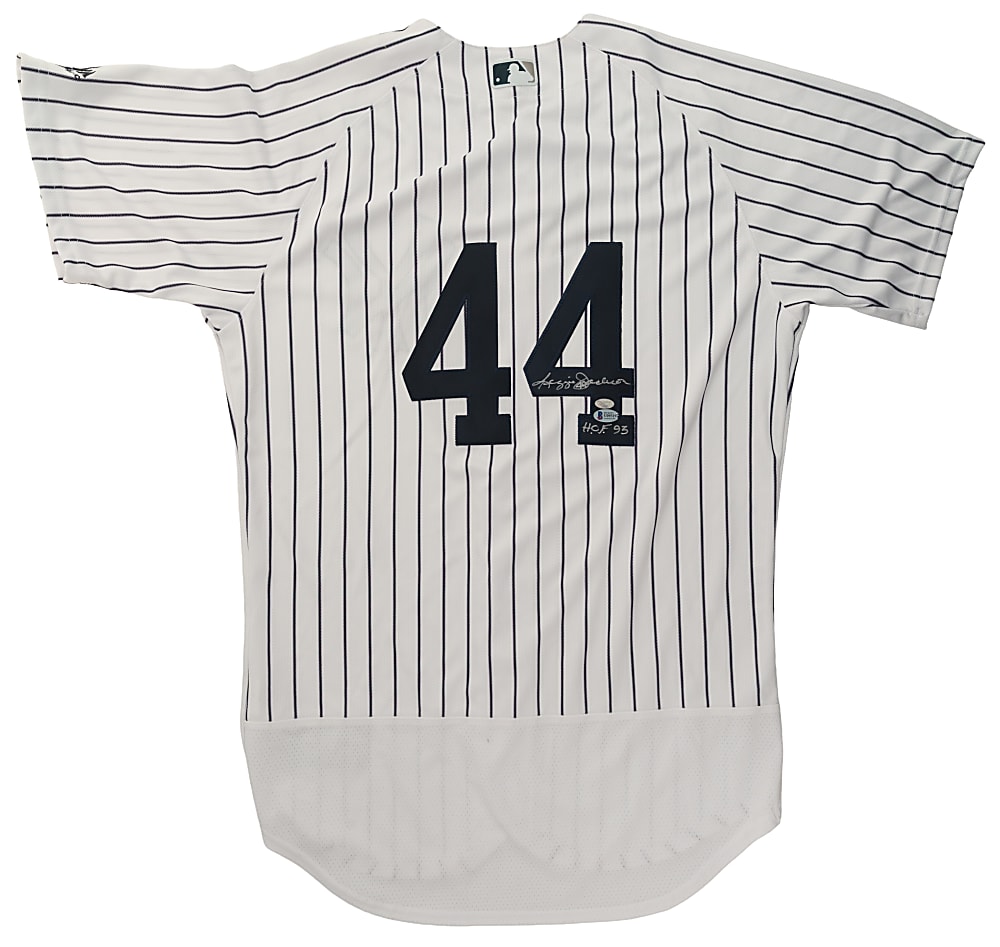Reggie Jackson Signed New York Yankees Jersey with "H.O.F. 93" Inscription - Beckett