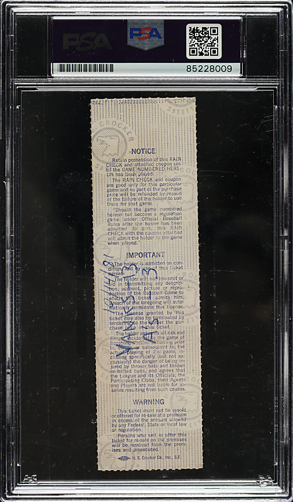 Reggie Jackson Signed 1981 New York Yankees (vs. Oakland Athletics) American League Championship Series Game 2 Ticket Stub PSA/DNA GEM MINT 10