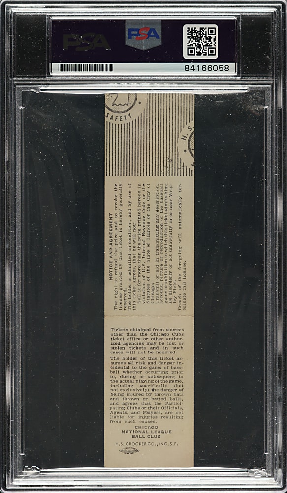 Ryne Sandberg Signed June 17, 1982 Chicago Cubs (vs. Montreal Expos) Full Ticket - PSA/DNA