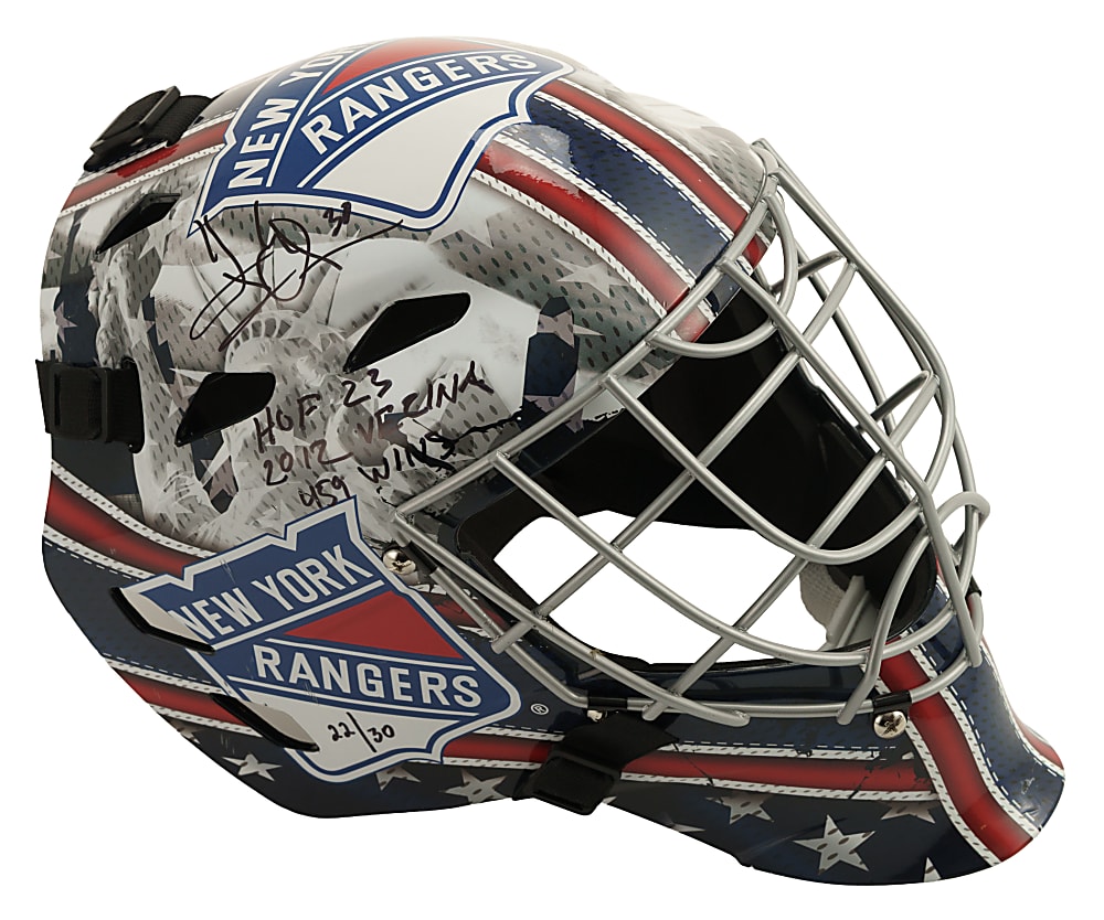 Henrik Lundqvist Signed Limited Edition Replica New York Rangers Helmet with Multiple Inscriptions #22/30 - Fanatics