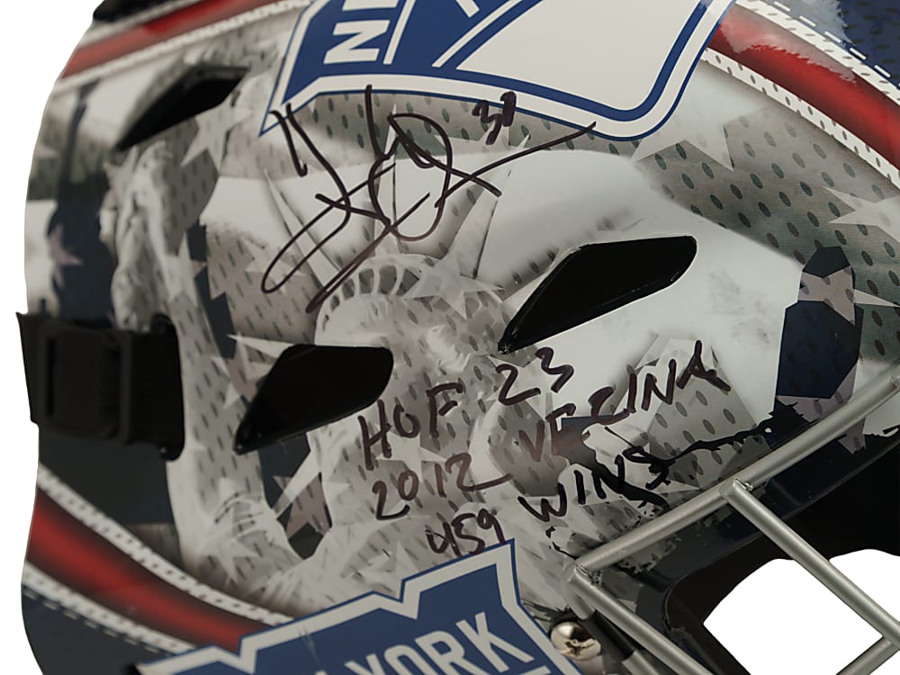 Henrik Lundqvist Signed Limited Edition Replica New York Rangers Helmet with Multiple Inscriptions #22/30 - Fanatics