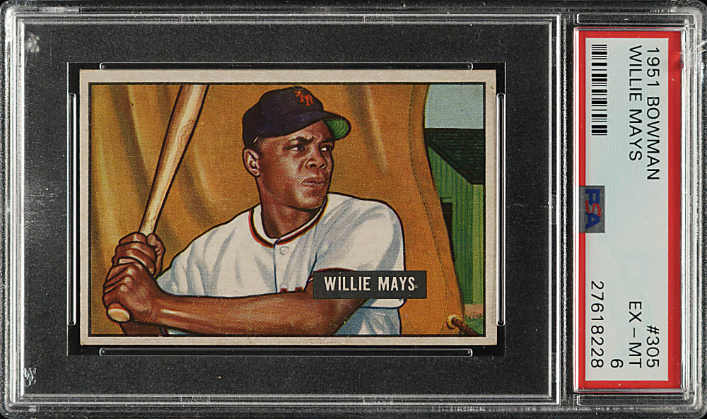 1951 Bowman #305 Willie Mays Rookie PSA EX-MT 6