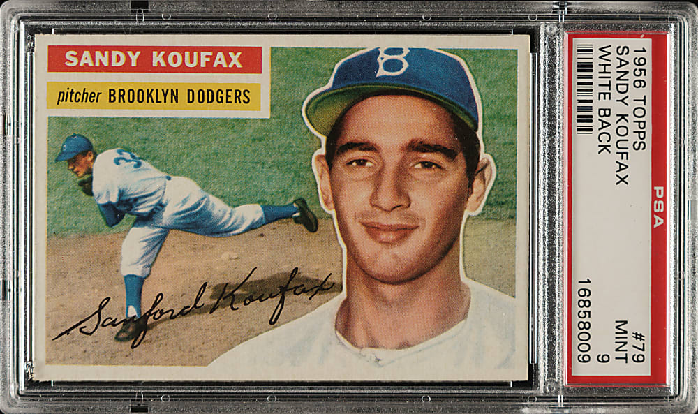 1956 Topps #79 Sandy Koufax White Back PSA MINT 9