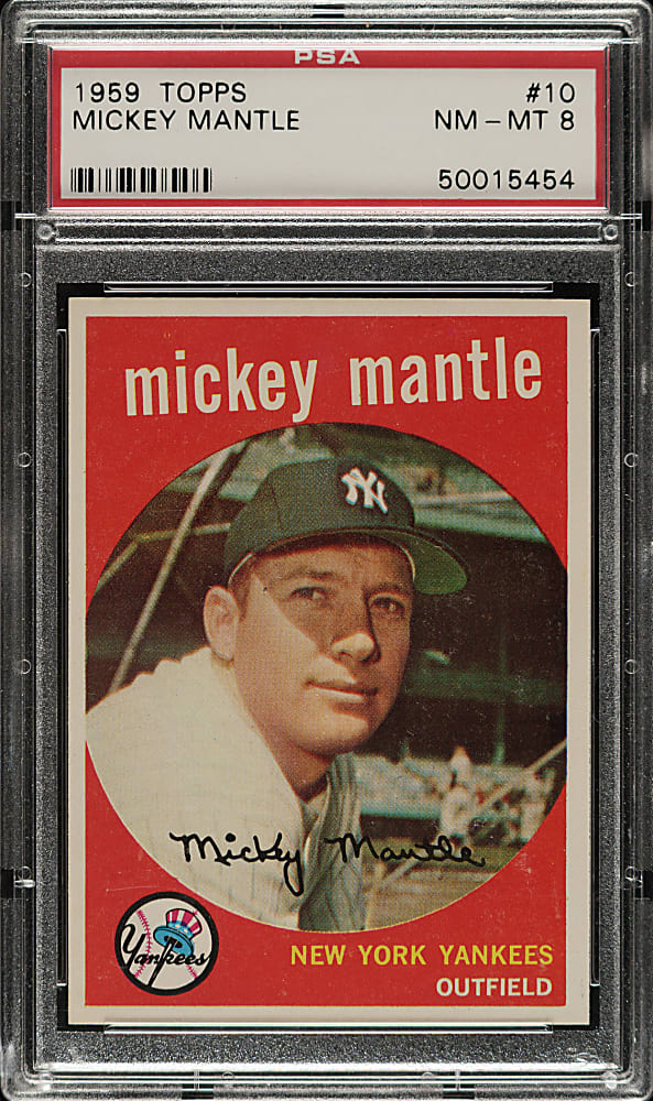 1959 Topps #10 Mickey Mantle PSA NM-MT 8