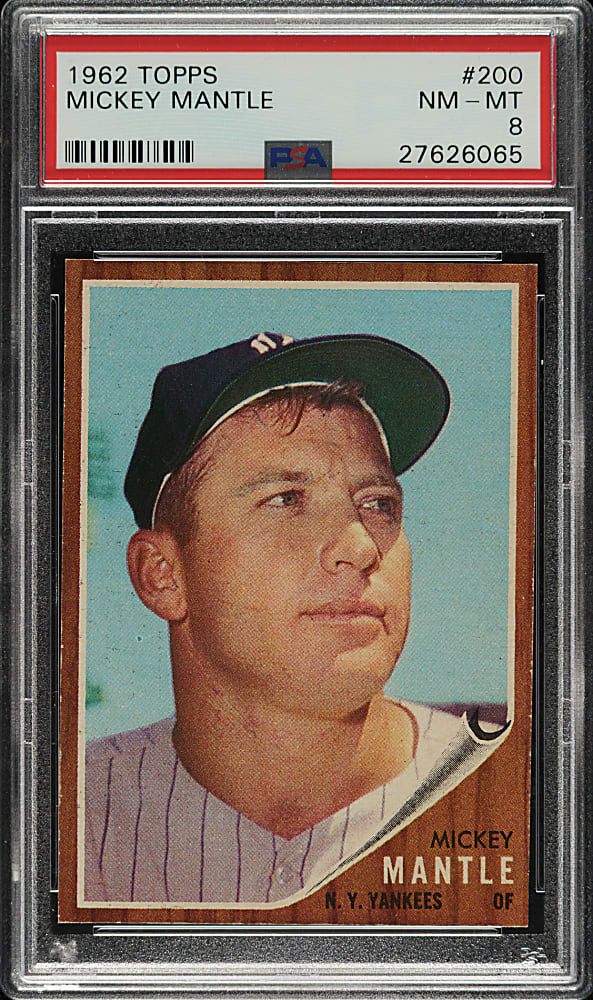 1962 Topps #200 Mickey Mantle PSA NM-MT 8