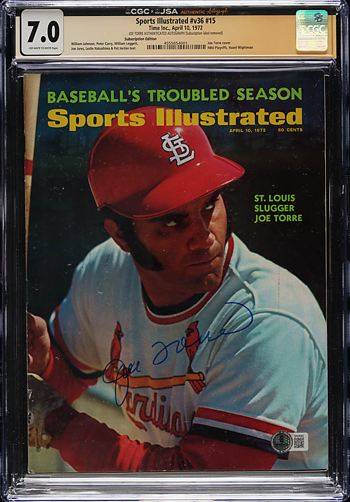 1972 Joe Torre Signed Sports Illustrated - CGC/JSA and Beckett