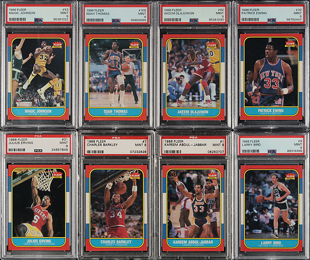 1986-1987 Fleer Basketball PSA MINT 9 Near-Complete Set (131/132)
