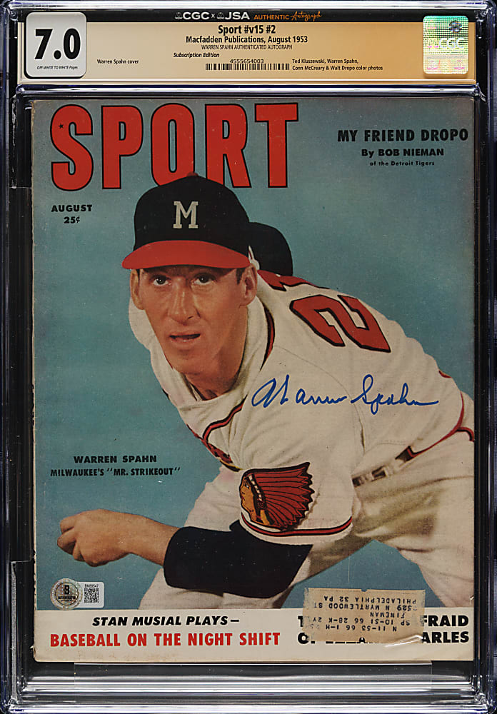 1953 Warren Spahn Signed Sports Illustrated - CGC/JSA and Beckett