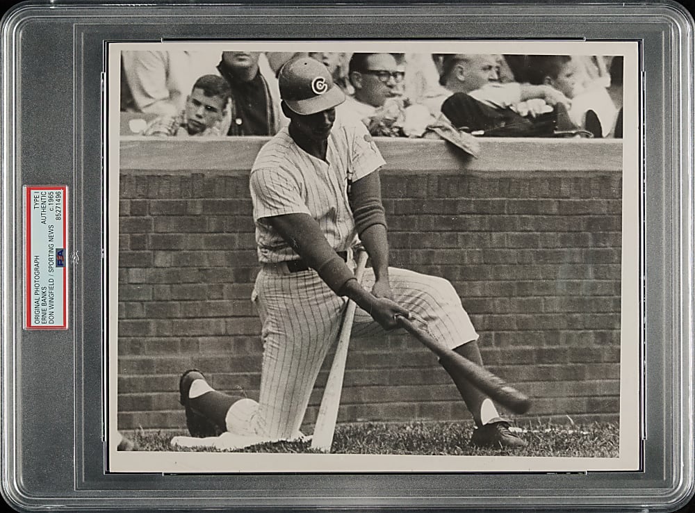 Circa 1965 Ernie Banks Original Sporting News Photograph PSA/DNA Type I