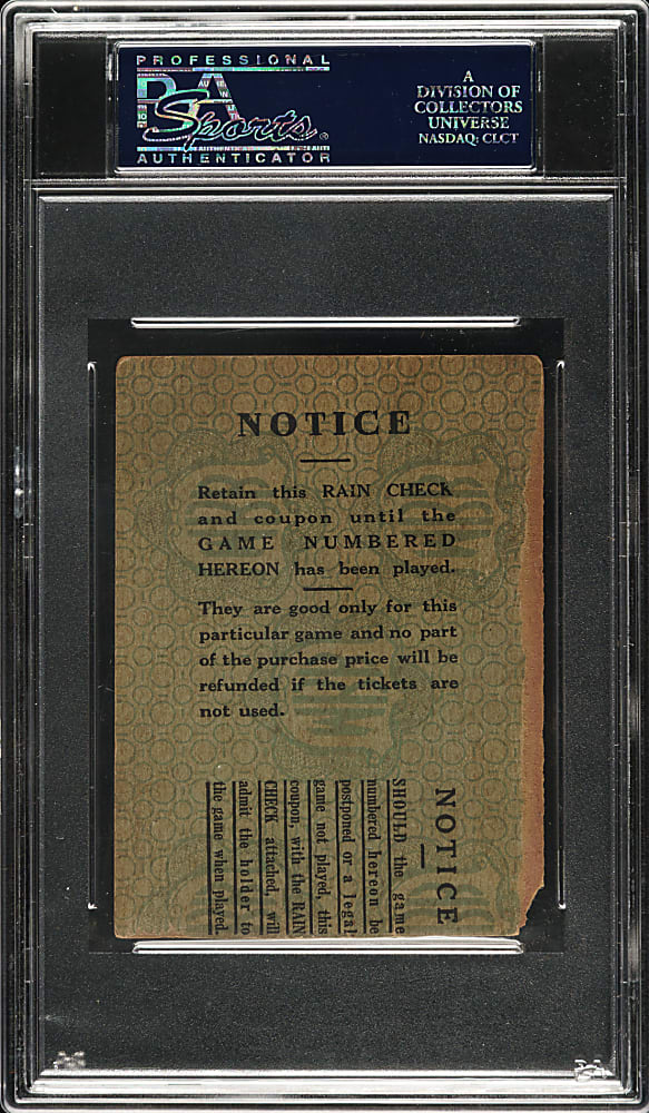 1932 New York Yankees (vs. Chicago Cubs) World Series Game 1 Ticket Stub PSA Authentic - Lou Gehrig Home Run