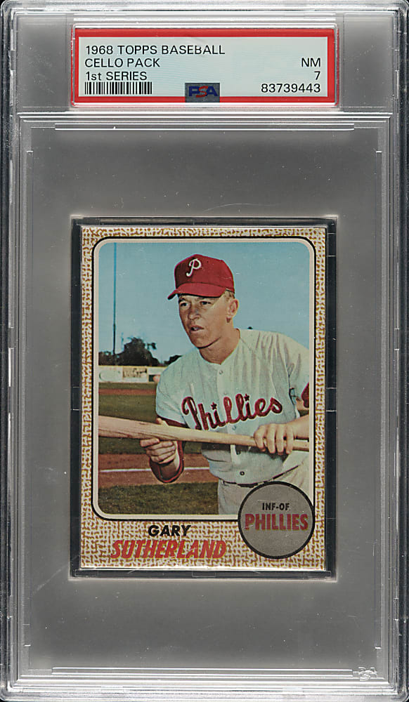 1968 Topps Unopened First Series Cello Pack PSA NM 7