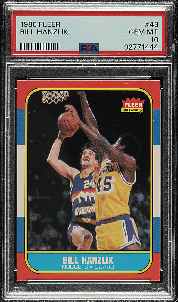 1986-1987 Fleer Basketball #43 Bill Hanzlik PSA GEM MINT 10
