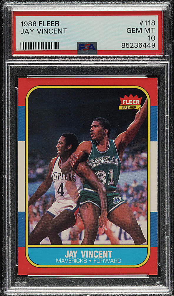 1986-1987 Fleer Basketball #118 Jay Vincent PSA GEM MINT 10