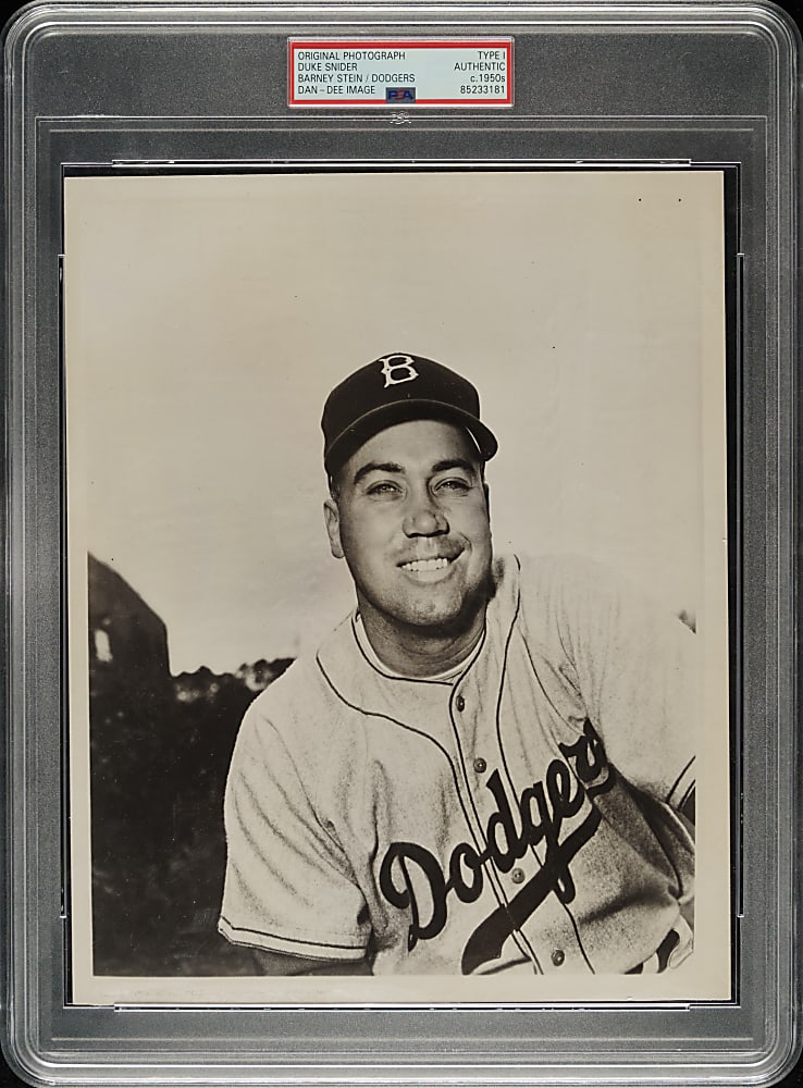 Circa 1950s Duke Snider Original Barney Stein Photograph PSA/DNA Type I - Image Used for 1954 Dan-Dee Potato Chips