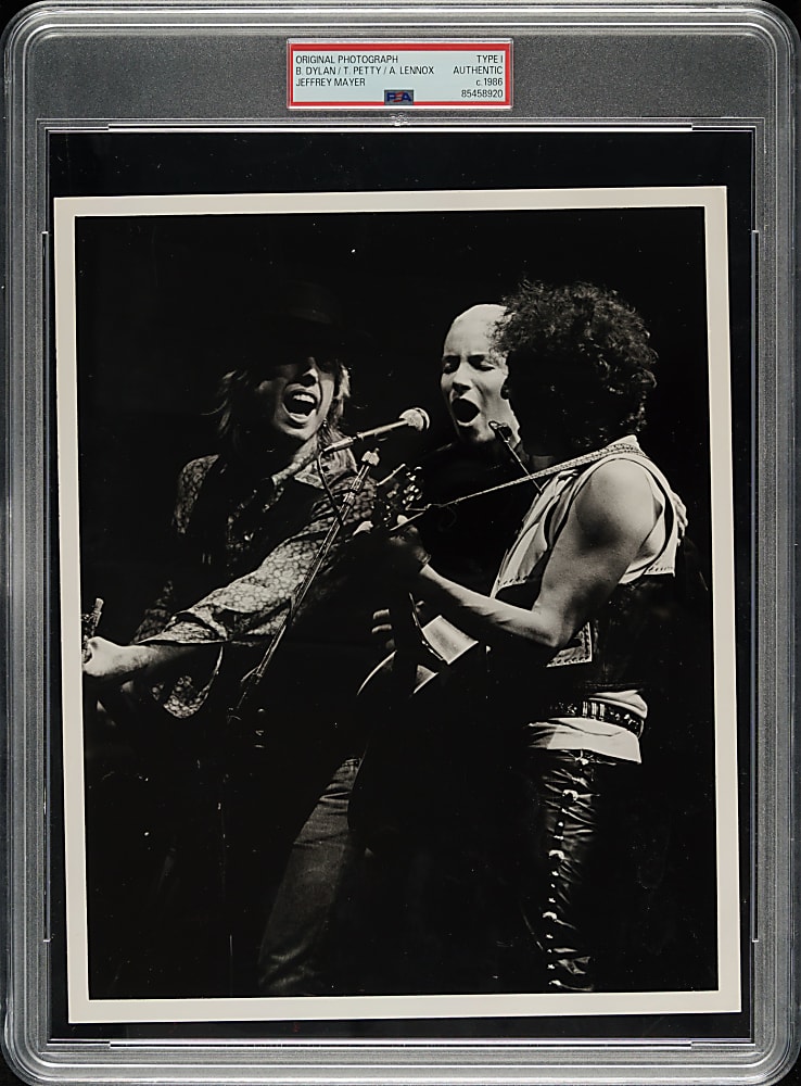 Circa 1986 Bob Dylan, Tom Petty and Annie Lennox Original Jeffrey Mayer Photograph PSA/DNA Type I