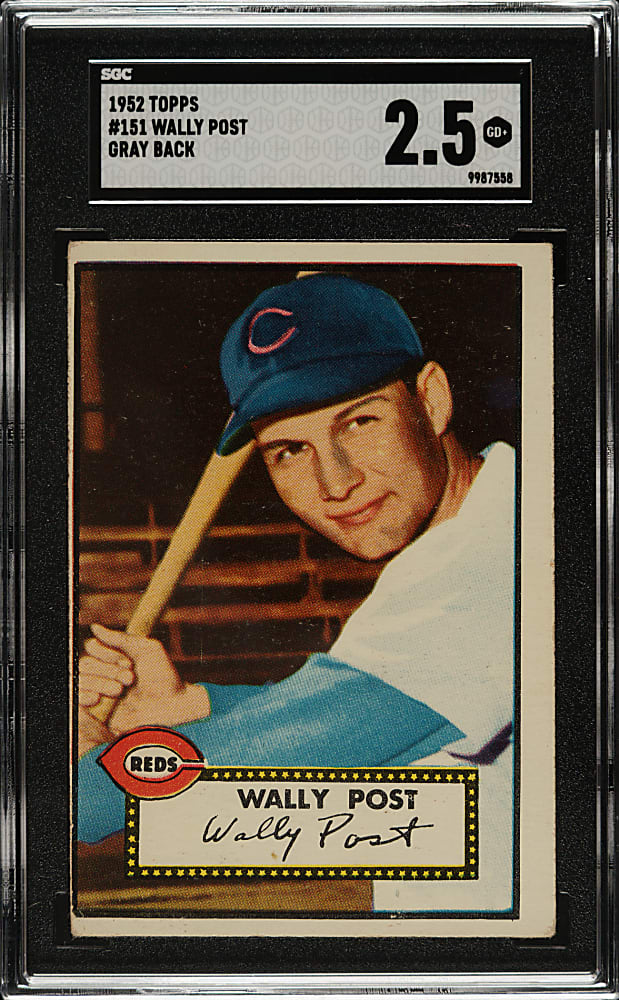 1952 Topps #151 Wally Post SGC GOOD+ 2.5 - "Canadian" Gray Back