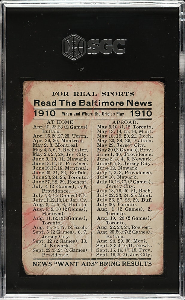 1910 Baltimore News Charles Schmidt SGC POOR 1