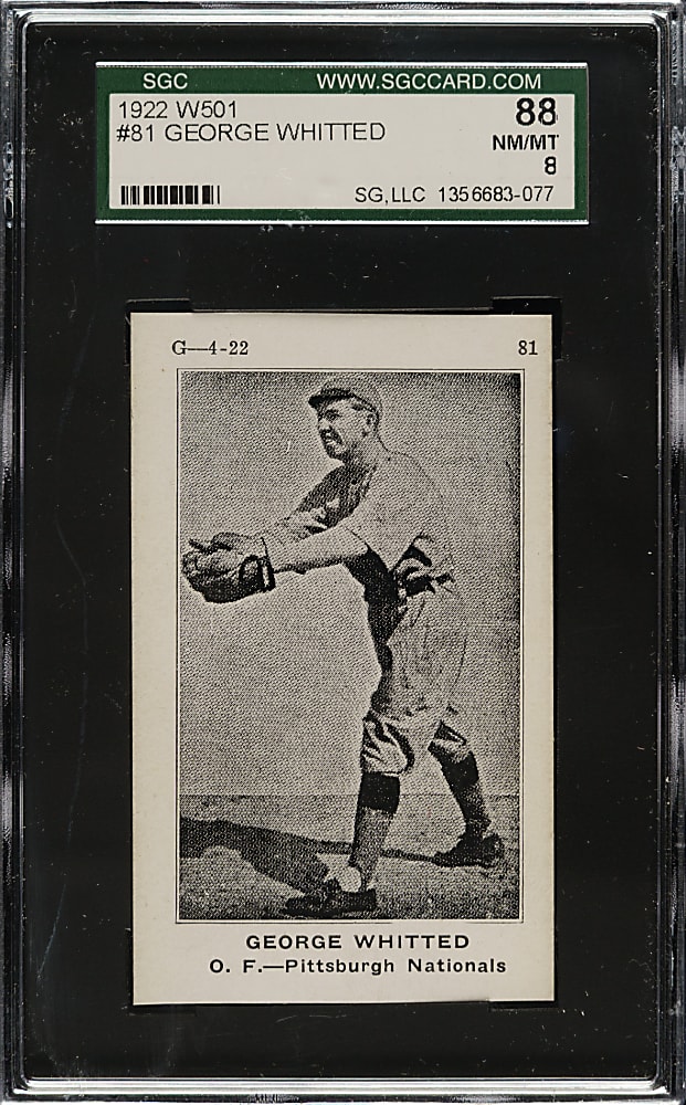 1922 W501 #81 George Whitted SGC NM/MT 88
