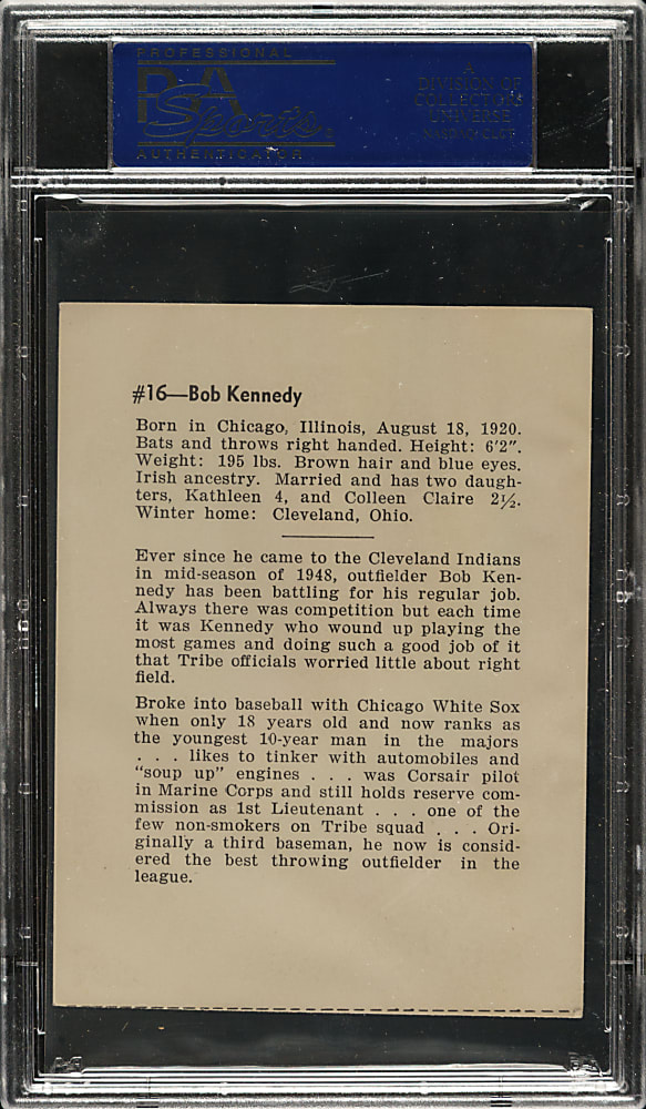 1952 Num Num Potato Chips #16 Bob Kennedy PSA EX 5