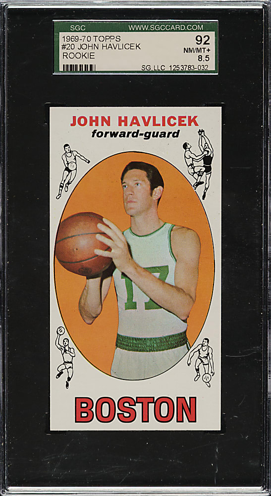 1969-1970 Topps Basketball #20 John Havlicek Rookie SGC NM/MT+ 92