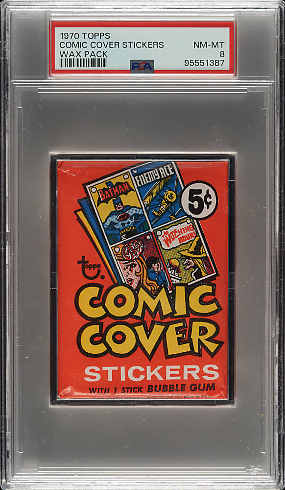 1970 Topps "Comic Cover Stickers" Unopened Wax Pack PSA NM-MT 8