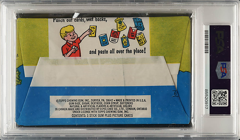1969 Topps "Wacky Ads" Unopened Wax Pack PSA MINT 9