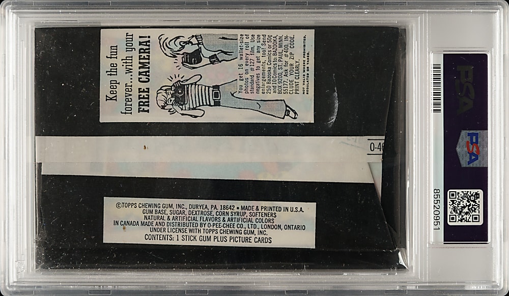 1969 Topps "Pak O' Fun" Unopened Wax Pack PSA NM 7