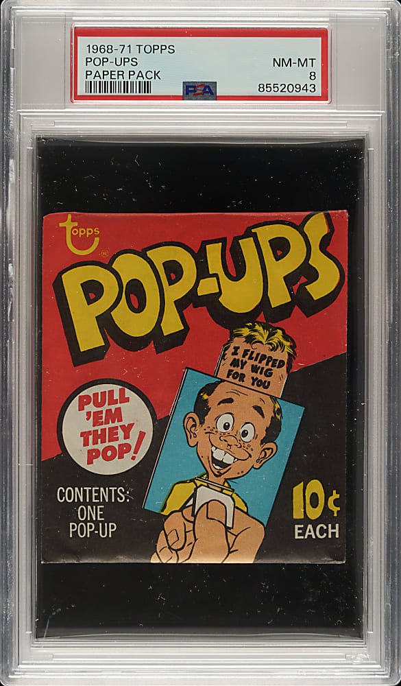1968-1971 Topps "Pop-Ups" Unopened Paper Pack PSA NM-MT 8