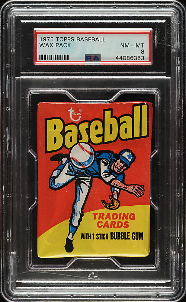 1975 Topps Unopened Wax Pack PSA NM-MT 8