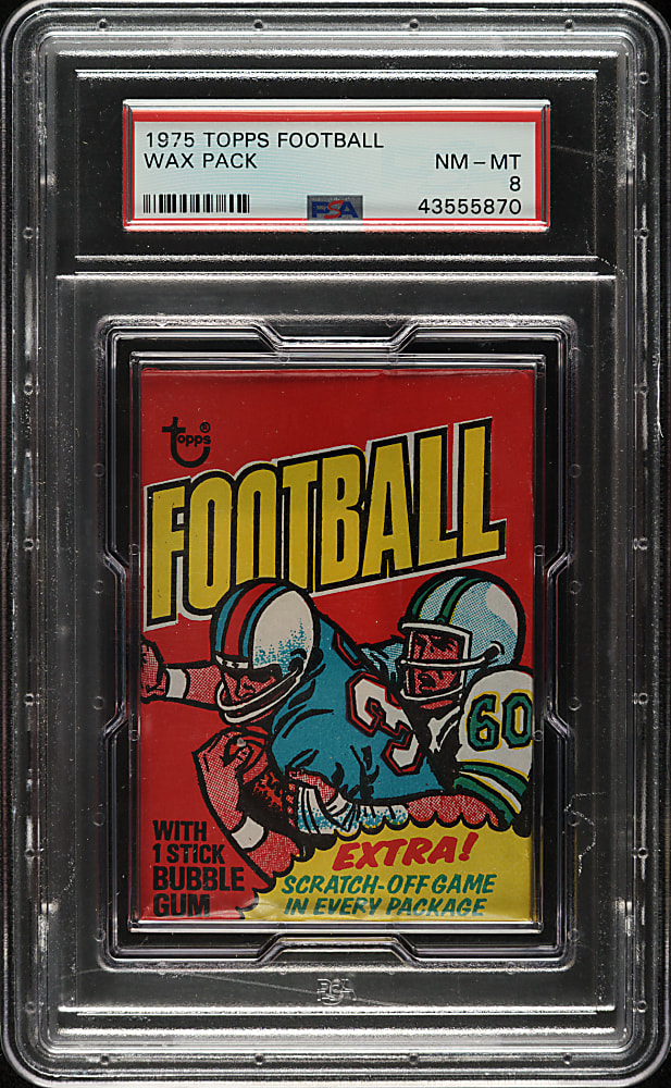 1975 Topps Football Unopened Wax Pack PSA NM-MT 8