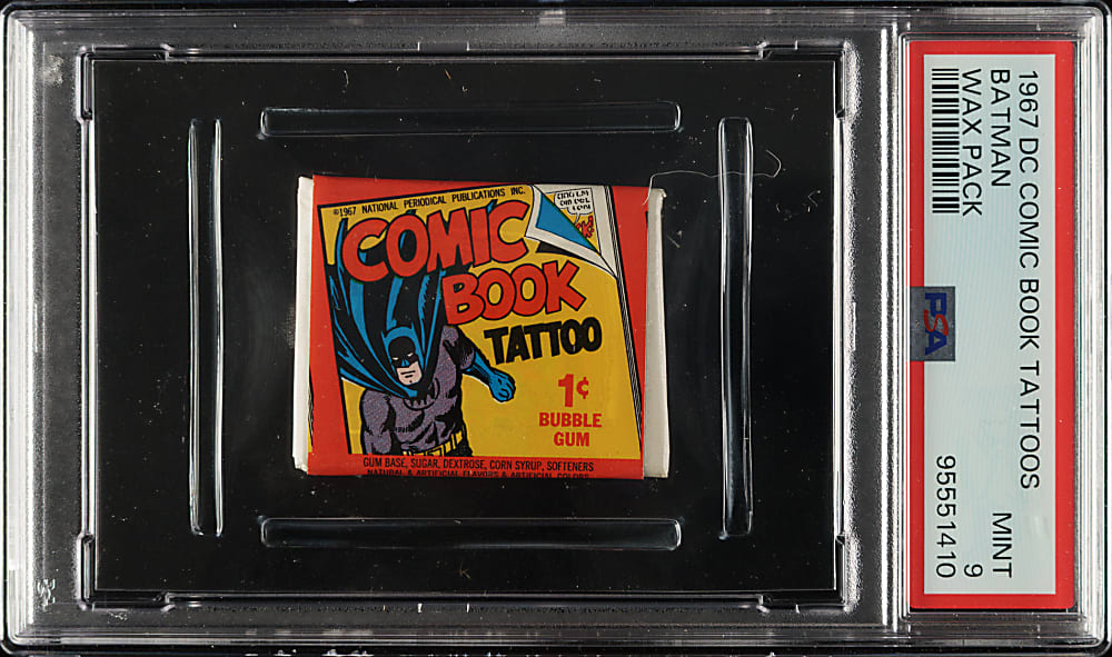 1967 DC Comic Book Tattoos Batman Unopened Wax Pack PSA MINT 9