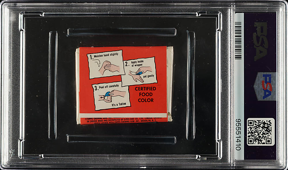 1967 DC Comic Book Tattoos Batman Unopened Wax Pack PSA MINT 9