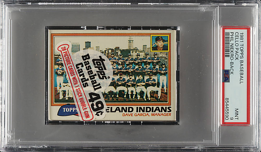 1981 Topps Unopened Cello Pack PSA MINT 9 - Phil Niekro on Back