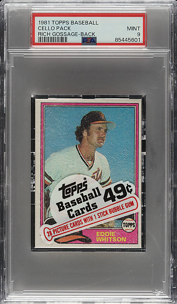 1981 Topps Unopened Cello Pack PSA MINT 9 - Rich Gossage on Back