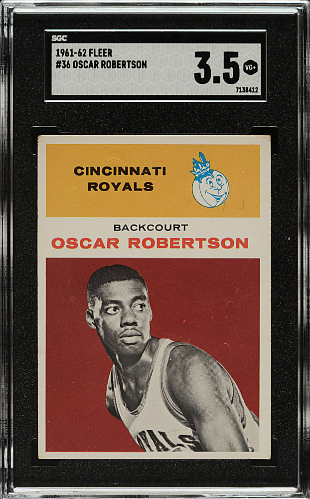 1961-1962 Fleer Basketball #36 Oscar Robertson Rookie SGC VG+ 3.5