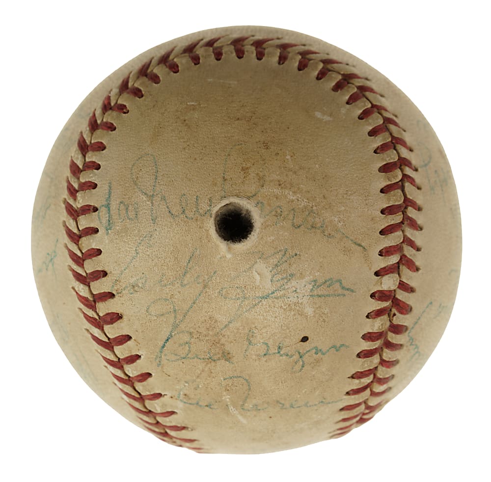 1954 Cleveland Indians American League Champions Team-Signed Baseball with Lopez, Wynn, Lemon, and Feller - JSA