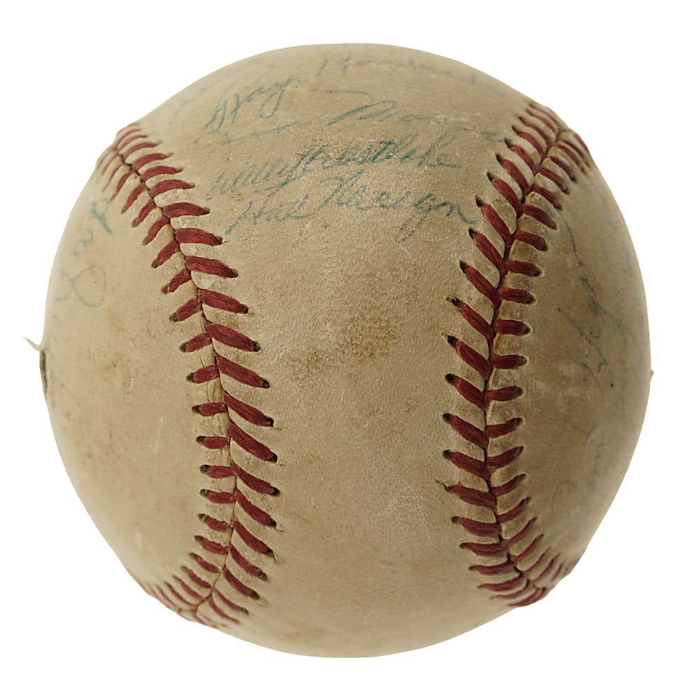 1954 Cleveland Indians American League Champions Team-Signed Baseball with Lopez, Wynn, Lemon, and Feller - JSA