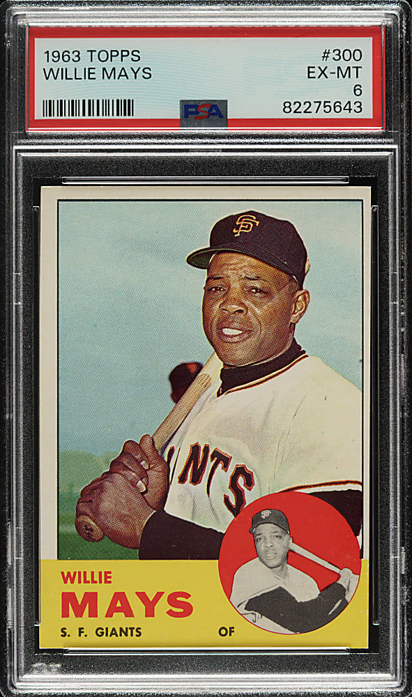 1963 Topps #300 Willie Mays PSA EX-MT 6