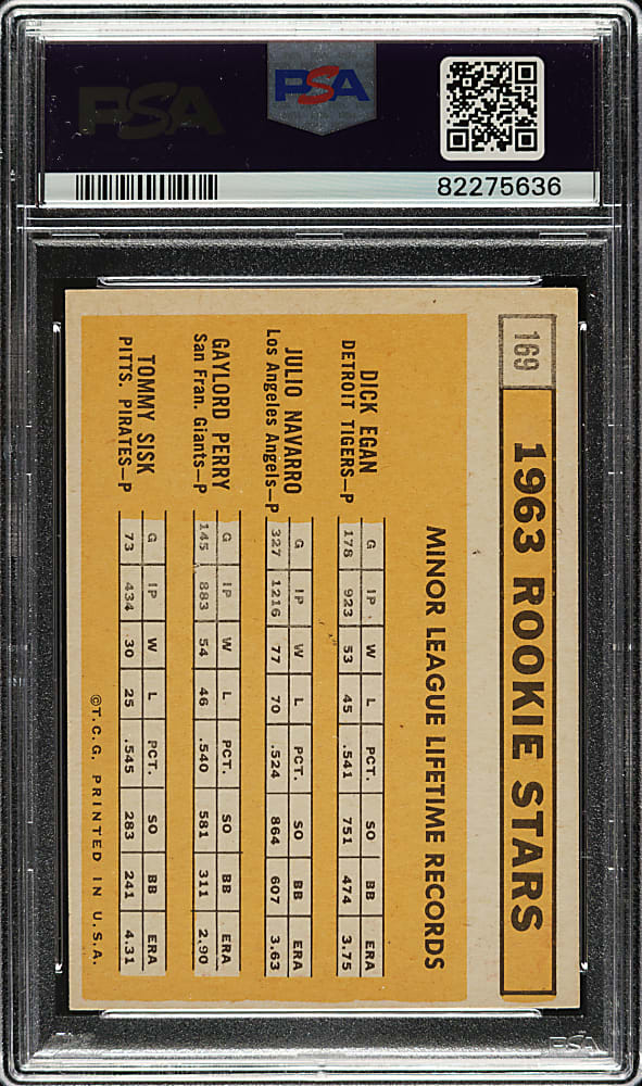 1963 Topps #169 Gaylord Perry PSA NM 7