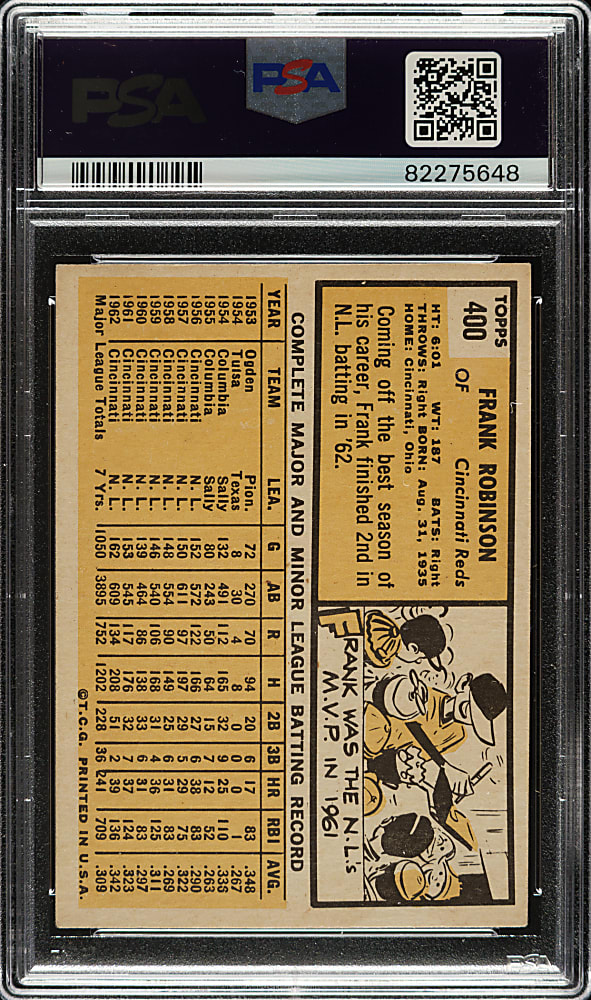 1963 Topps #400 Frank Robinson PSA EX 5