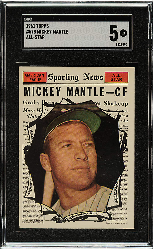 1961 Topps #578 Mickey Mantle All-Star SGC EX 5