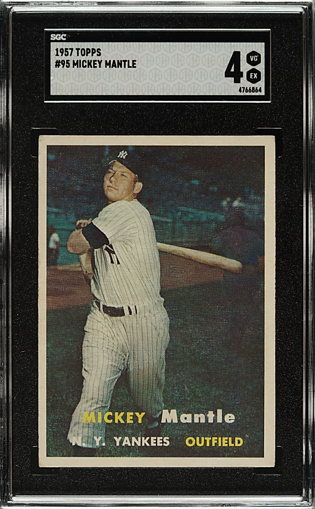 1957 Topps #95 Mickey Mantle SGC VG/EX 4