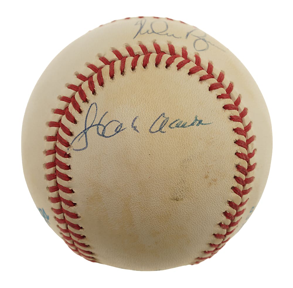 Hank Aaron, Nolan Ryan, and Pete Rose Multi-Signed Baseball - JSA