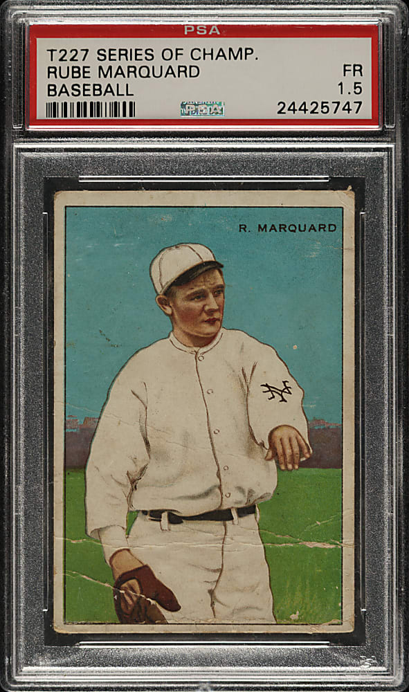 1912 T227 "Series of Champions" Rube Marquard (Honest Long Cut) PSA FAIR 1.5
